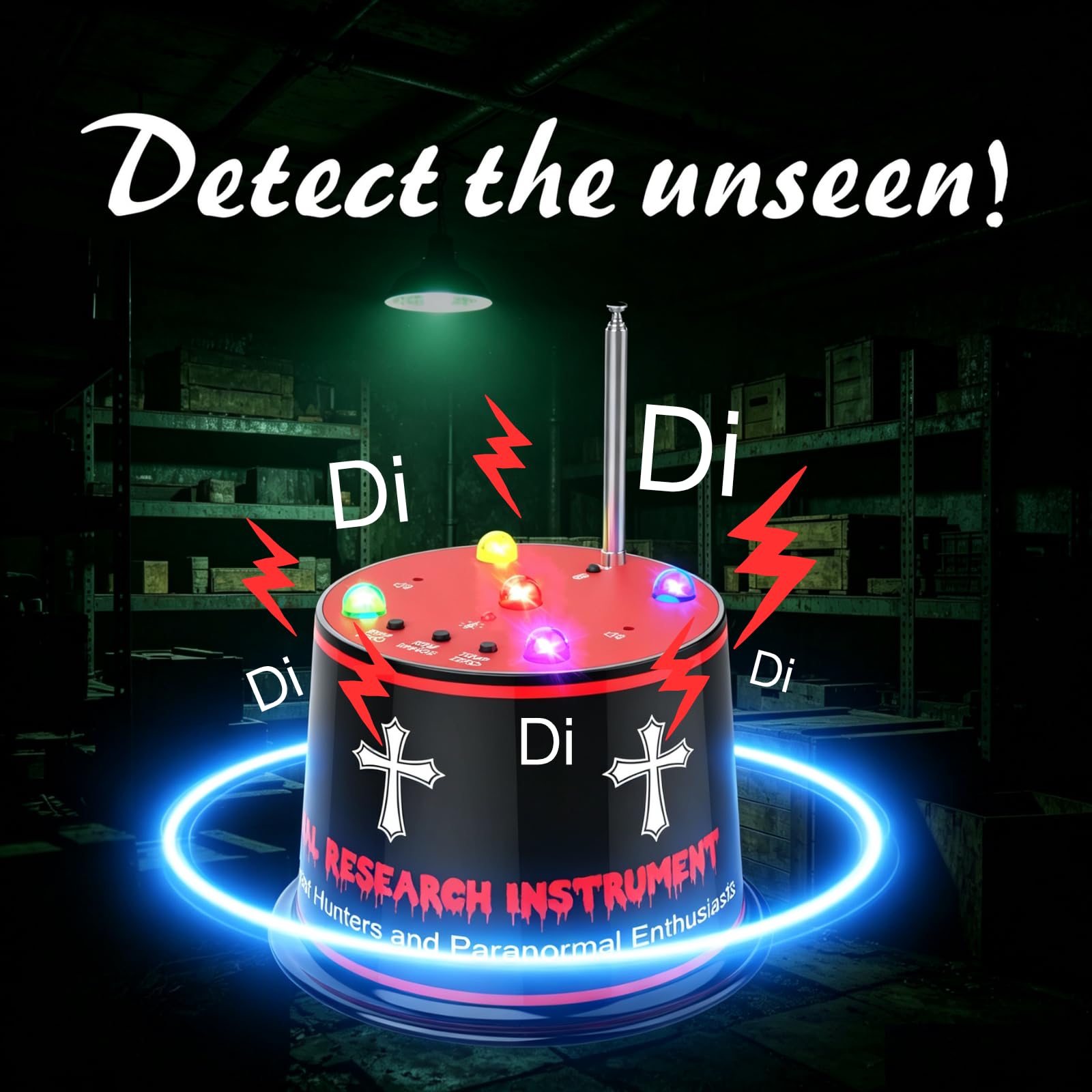 Equipo de caza de fantasmas, vigilancia paranormal mejorada con EMF profesional y detección de desviación de temperatura, antena desmontable, sensibilidad ajustable de 5 niveles con calibración