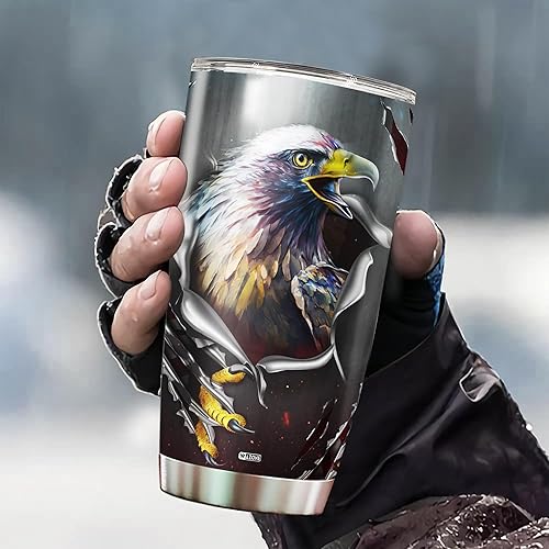 Vista 45 de WAZONE Vaso personalizado de flores de mariposa con tapa, acero inoxidable azul marino, 20 30 onzas, taza de café de viaje con aislamiento al vacío