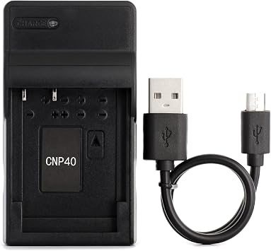 Norifon NP-40 USB Charger for Casio Exilim EX-FC100, EX-FC150, EX-Z400, Exilim Zoom EX-Z100, EX-Z1000, EX-Z1050, EX-Z1080, EX-Z1200, EX-Z200, EX-Z300, EX-Z40, EX-Z450, EX-Z50 Camera and More