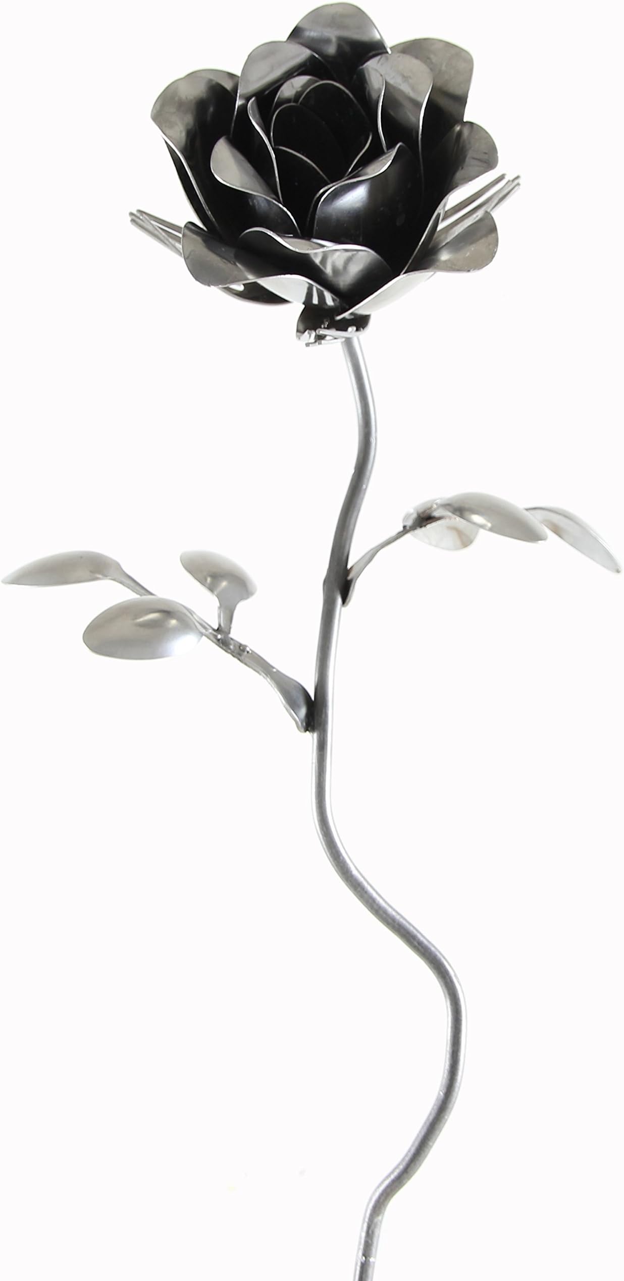 Forked Up Art G04 Stainless Steel Fork and Spoon Grand Rose Sculpture