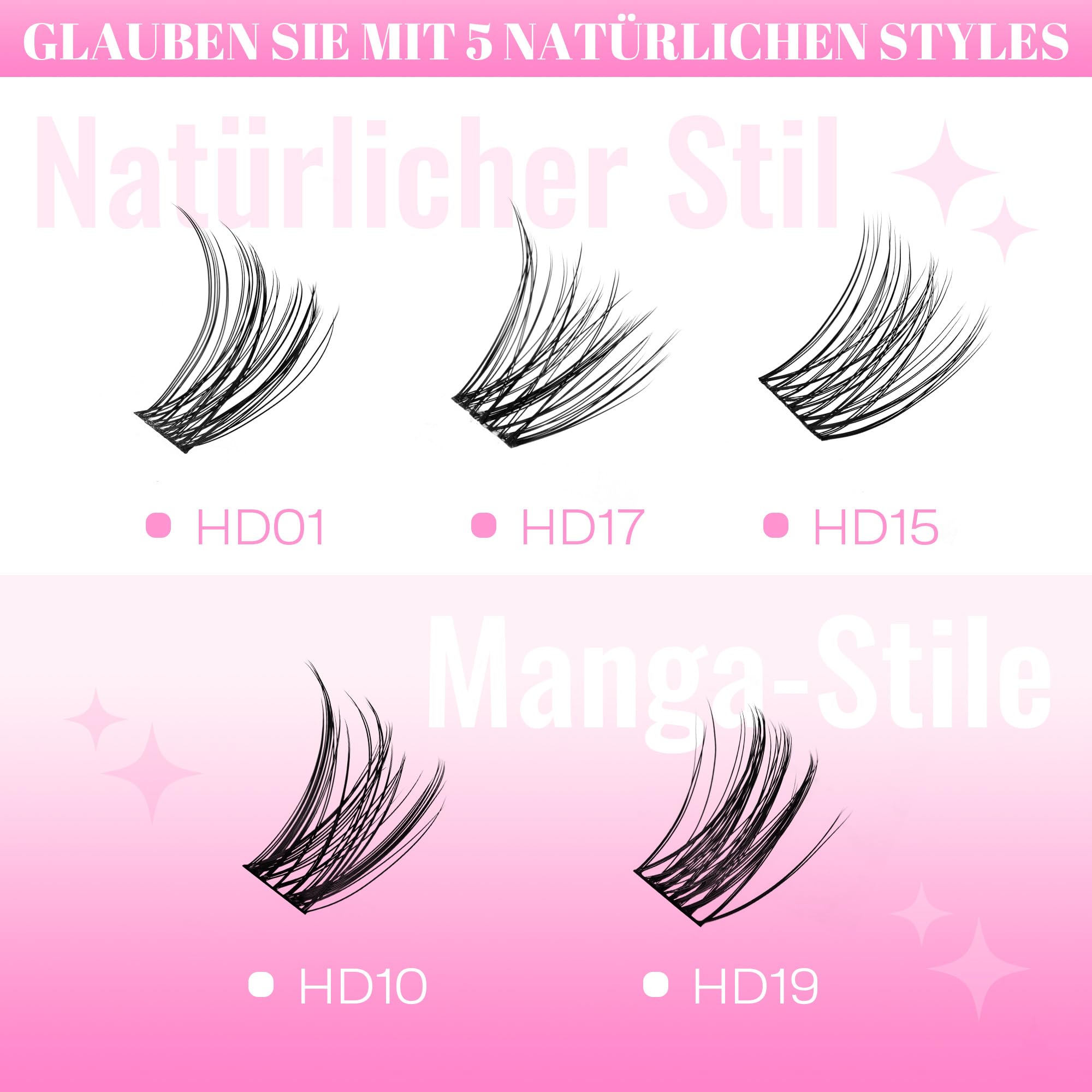 CALAILIS Rzęsy pojedyncze, 96 szt. DIY pojedyncze rzęsy do samodzielnego stosowania do przedłużania rzęs w domu, 10-16 mm D Curl Cluster Individual Lashes (HD10-MIX)