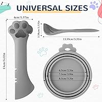 Vista 2 de Uiifan Tapa de comida para gatos, tapas para latas de comida para gatos, 8 piezas, juego de 5 tapas de silicona para gatos húmedos, 2 cucharas
