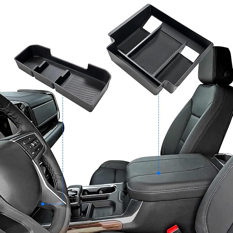Organizador para Console Central e Apoio de Braço ELECFRESH para Silverado 1500, Sierra 1500, Silverado e Sierra 2500HD/3500HD, kit com 2 peças