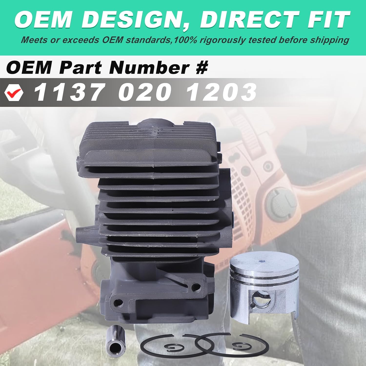 Adefol 11370201203 37MM Cylinder Piston Kit for Stihl MS192 MS192T MS192TC MS192TC-E MS192TC-E Z M S192T-Z Chainsaws, MS192T Cylinder & Piston Replace#1137 020 1203, 11370201203