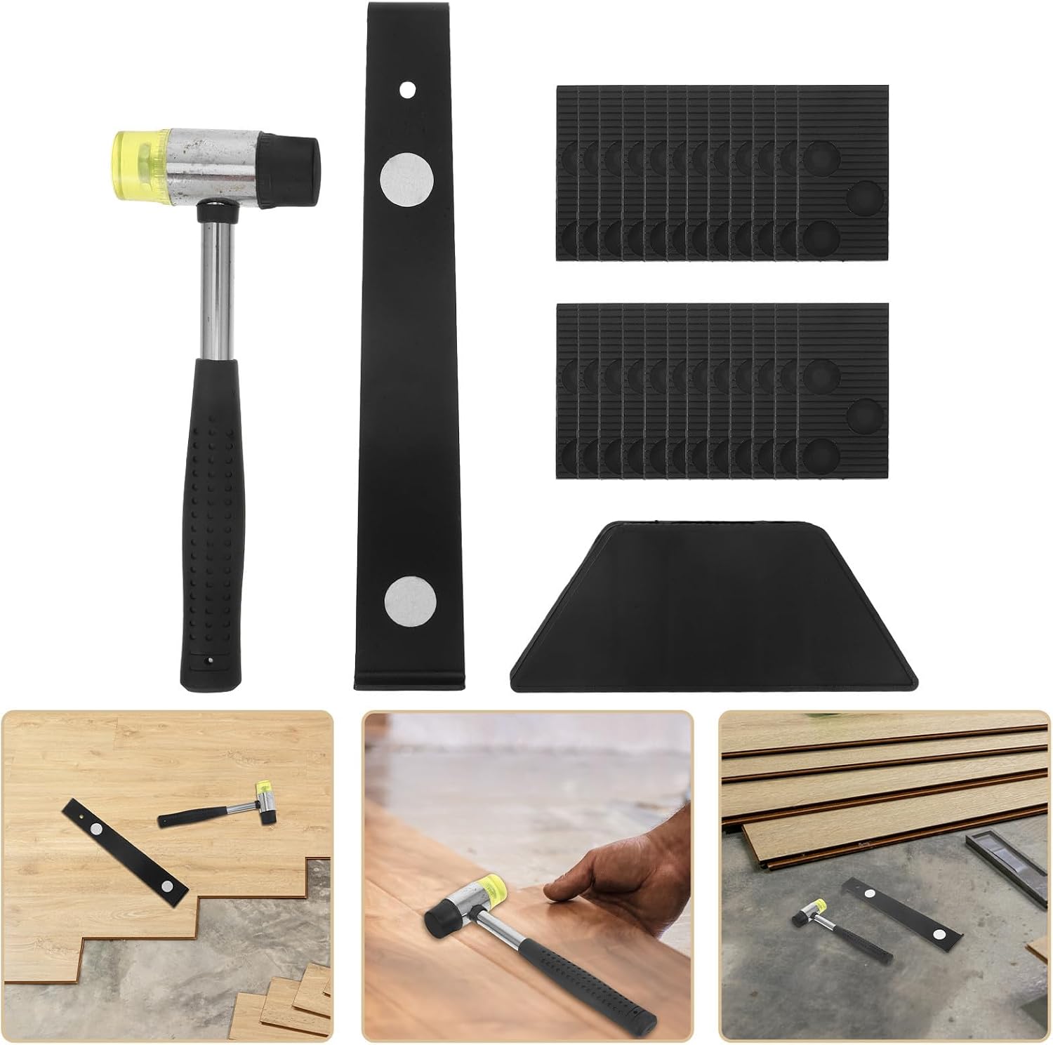 Laminate Tapping, with Flooring Pull Wood Bar Kit Installation Block