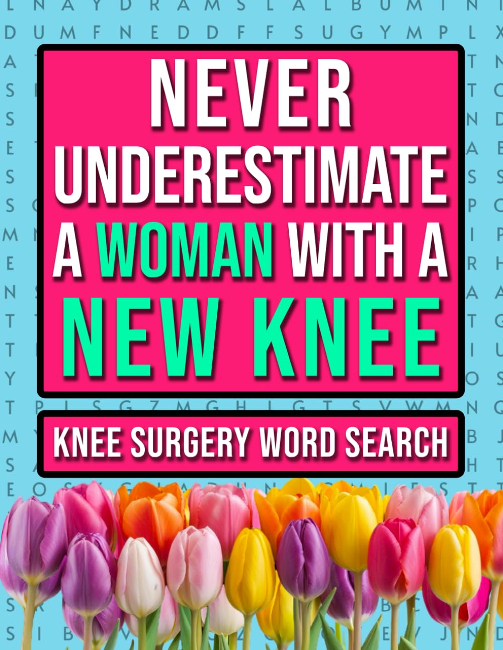 Knee Surgery Word Search: Funny Post Op Recovery Present For Women