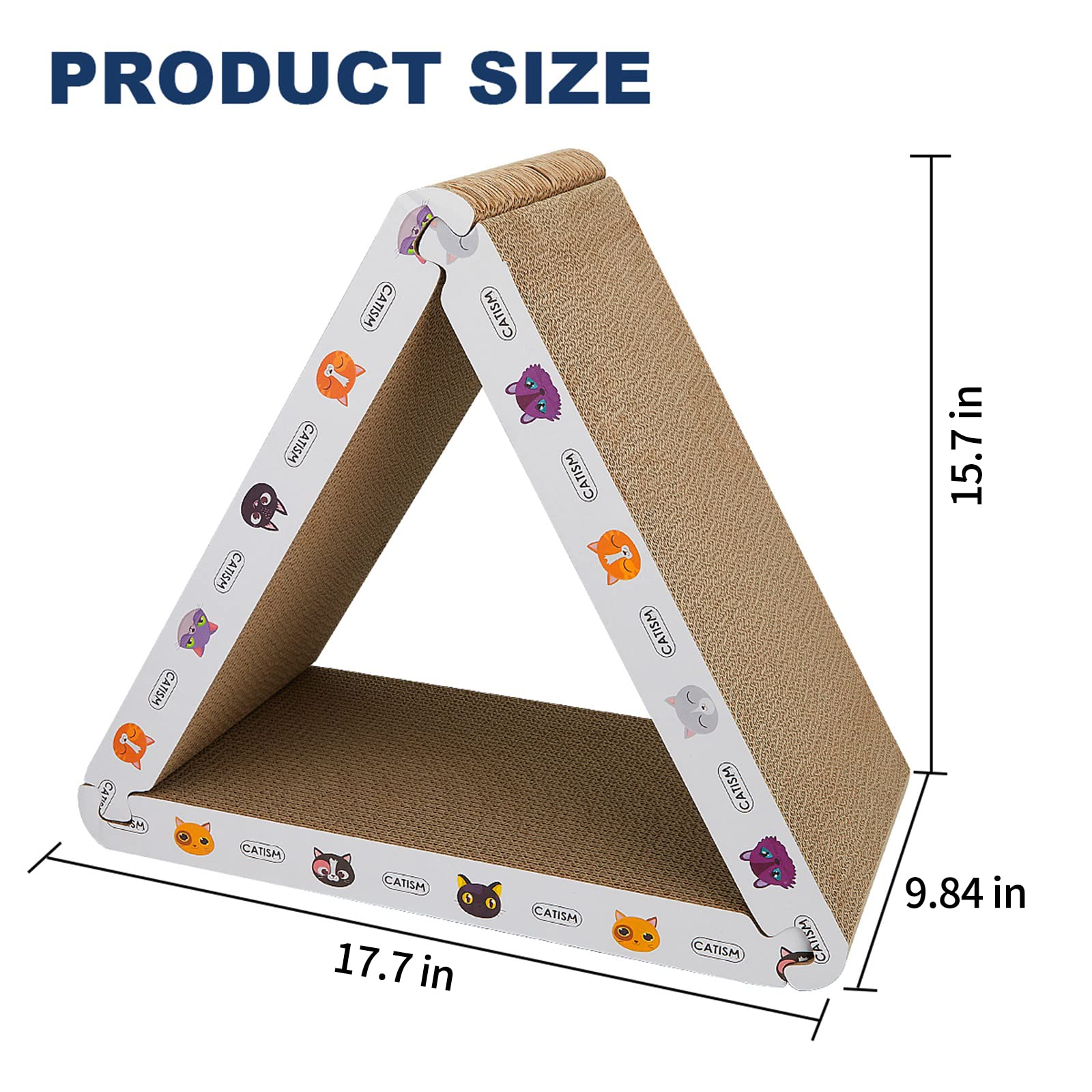 Tiragraffi per gatti CATISM Triangolo Cat Scratcher Cartone pieghevole, casa per gatti riciclabile, cartone graffiante per gatti, tunnel giocattolo CAI