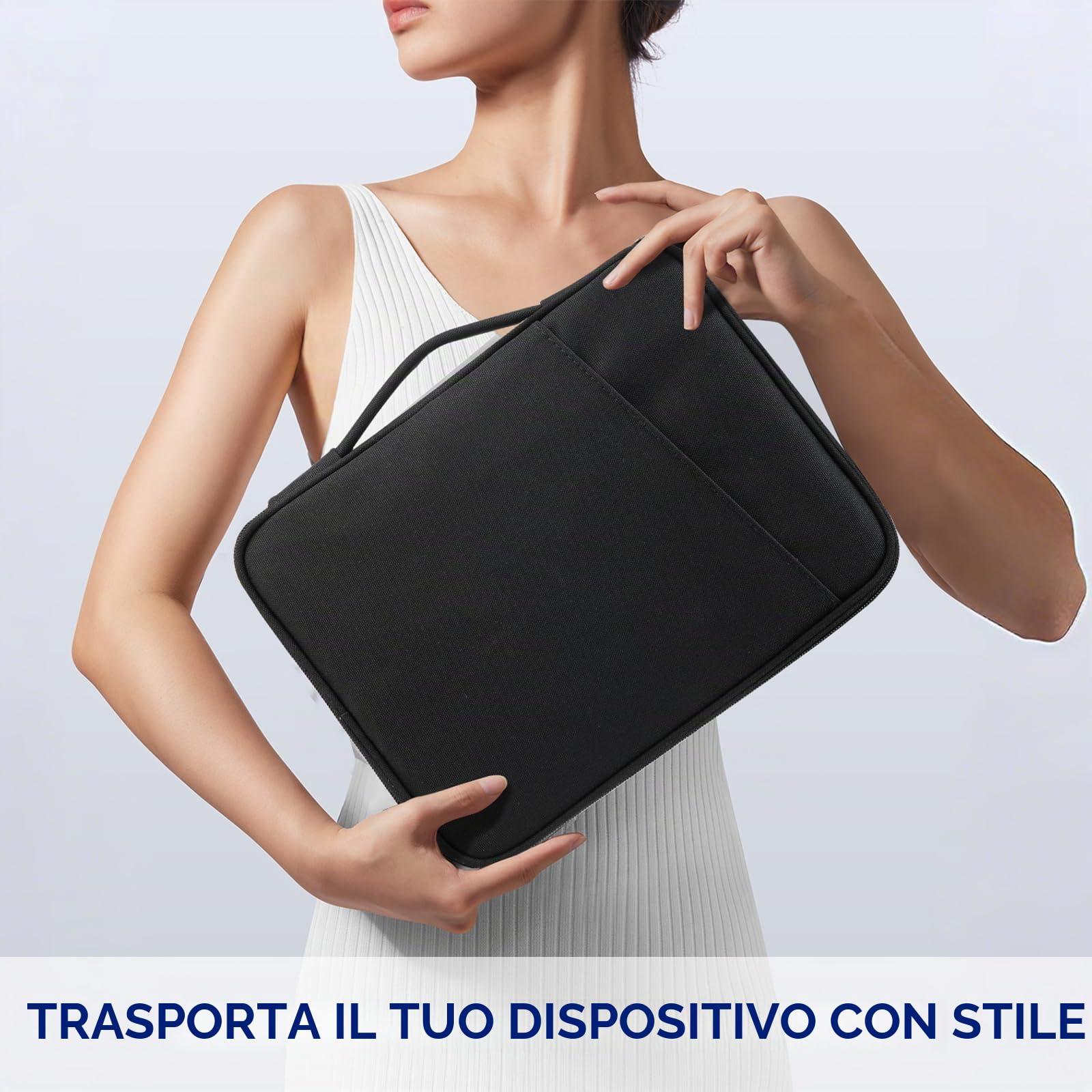 TiMOVO 9-11" Custodia per Tablet, Compatibile con iPad 11" A16 2025, iPad 10,9"/10,2"| Air 11", Galaxy Tab A9+ / A11 Plus 11", Borsa Protettiva con Tasche, Nero