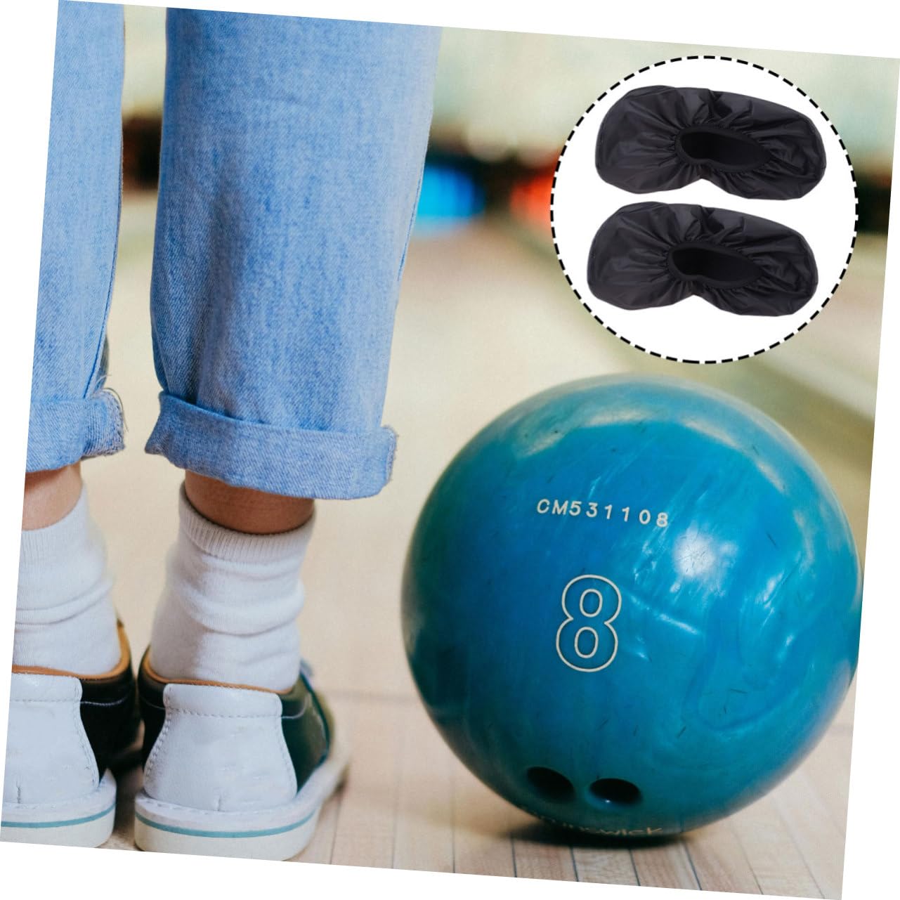 BESPORTBLE Bowling Shoe Protector Covers 1 Pair Water-Resistant Non-Slip Shoe Covers Ideal for Bowlers