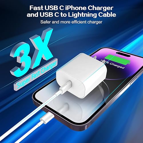 Miniatura 2 de Cargador para iPhone, bloque de carga rápida, paquete de 2 cargadores rápidos de pared para iPhone de Apple, adaptador de corriente de cargadores de