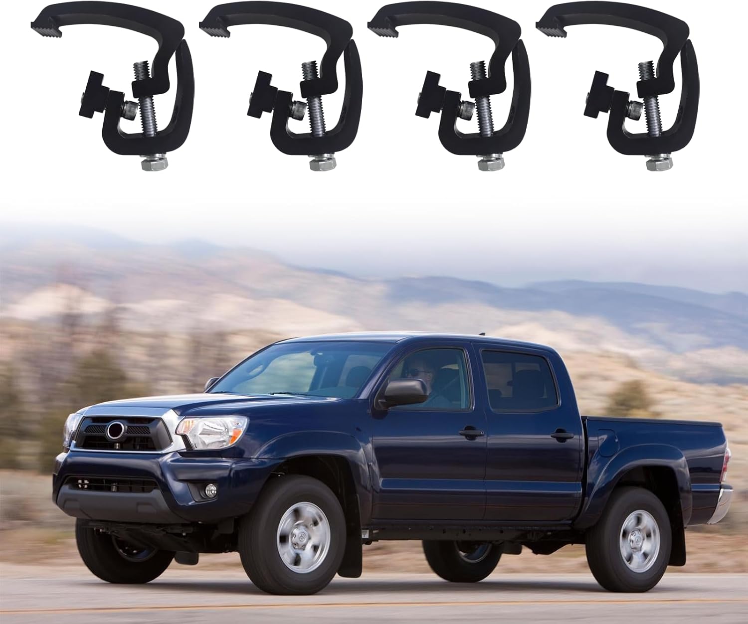 Set of 6 Truck Bed Clamps for Truck Topper/Cap/Camper Shell Compatible with Toyota 2nd Gen Tacoma 2005-2015 Bed Rail System