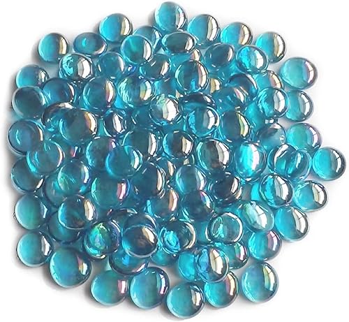 Miniatura 4 de Gemas de vidrio - Rellenos de jarrones - Rellenos de acuario (1 libra, blanco ojo de gato)