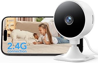 GNCC GC3 Indoor Camera with Night Vision, Fixed 2.4GHz WiFi, Motion and Sound Detection, Two-Way Audio, 1080P Baby Monitor, Cloud Storage and Micro SD, Compatible with Alexa