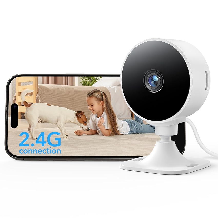 GNCC GC3 Telecamera Interna con Visione Notturna, Fissa, WiFi 2.4GHz, Rilevamento di Movimento e Suono, Audio Bidirezionale, Baby Monitor 1080P, Archiviazione Cloud e Micro SD, Compatibile con Alexa