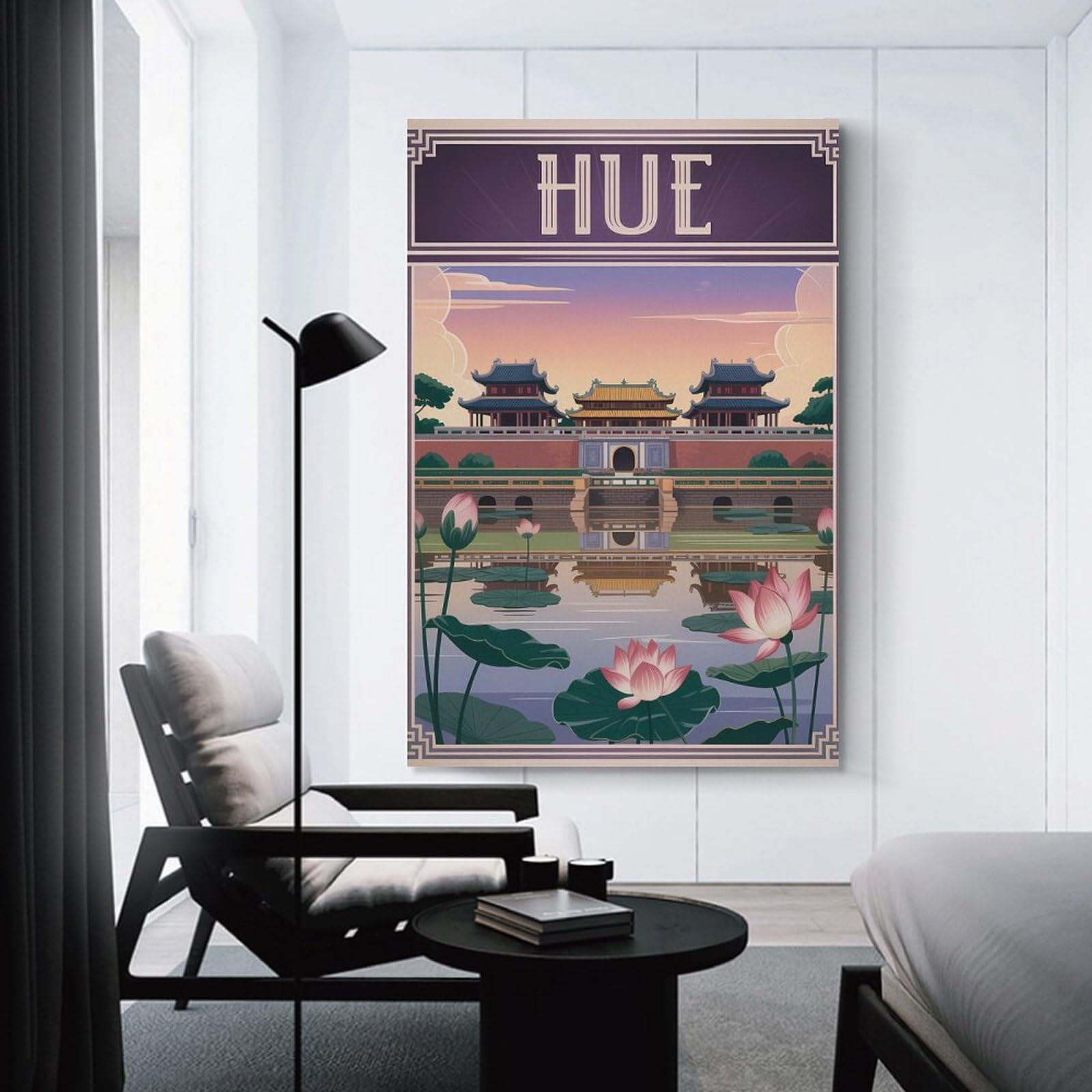 Junmoney Room Decor Wall Art Hue Vietnam Travel, 08x12inch(20x30cm), for Home Lounge, Bedroom Or Reading Nook, Eye Catching Artwork for Blank Walls