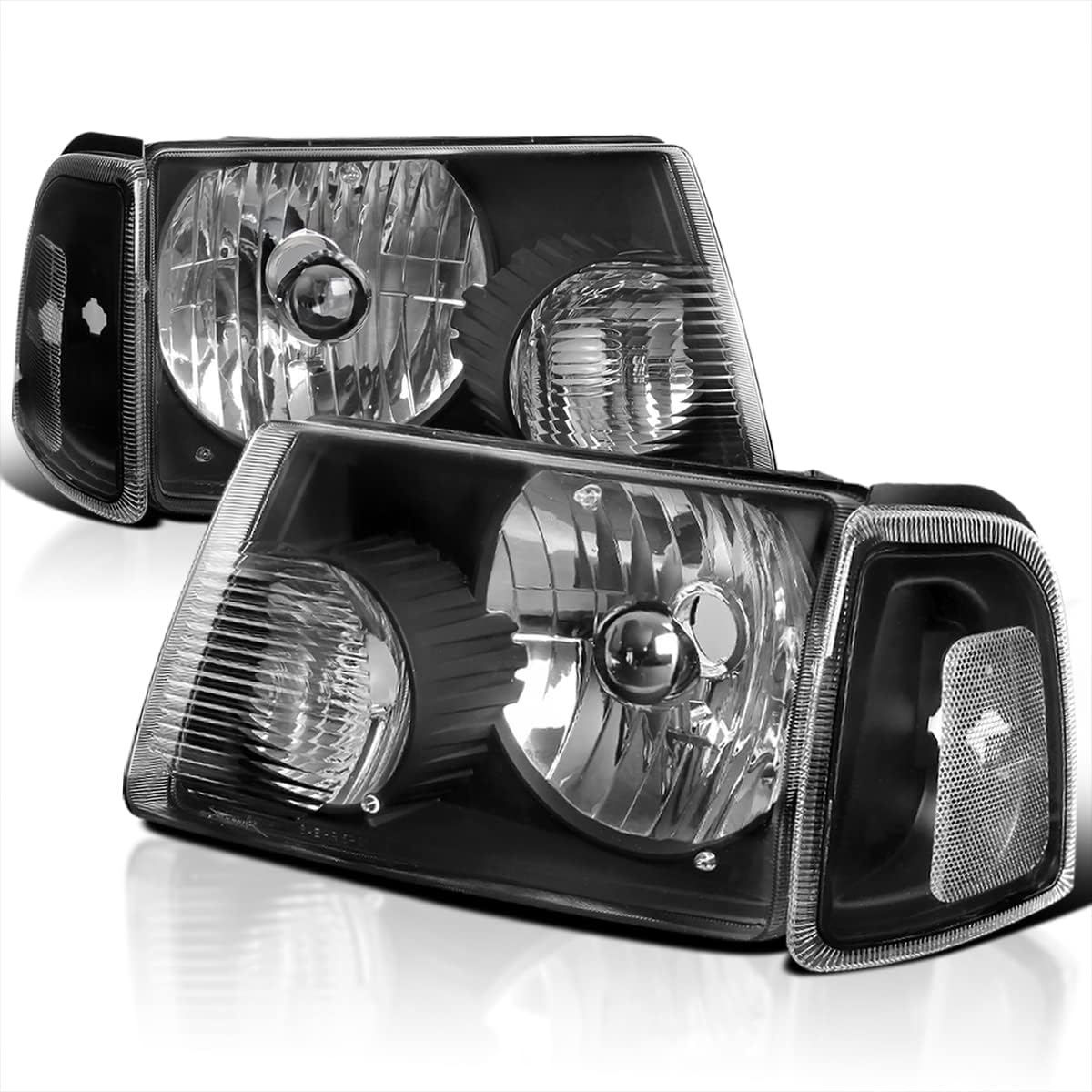 SpecD Tuning Black Crystal Headlights + Corner Lights Turn