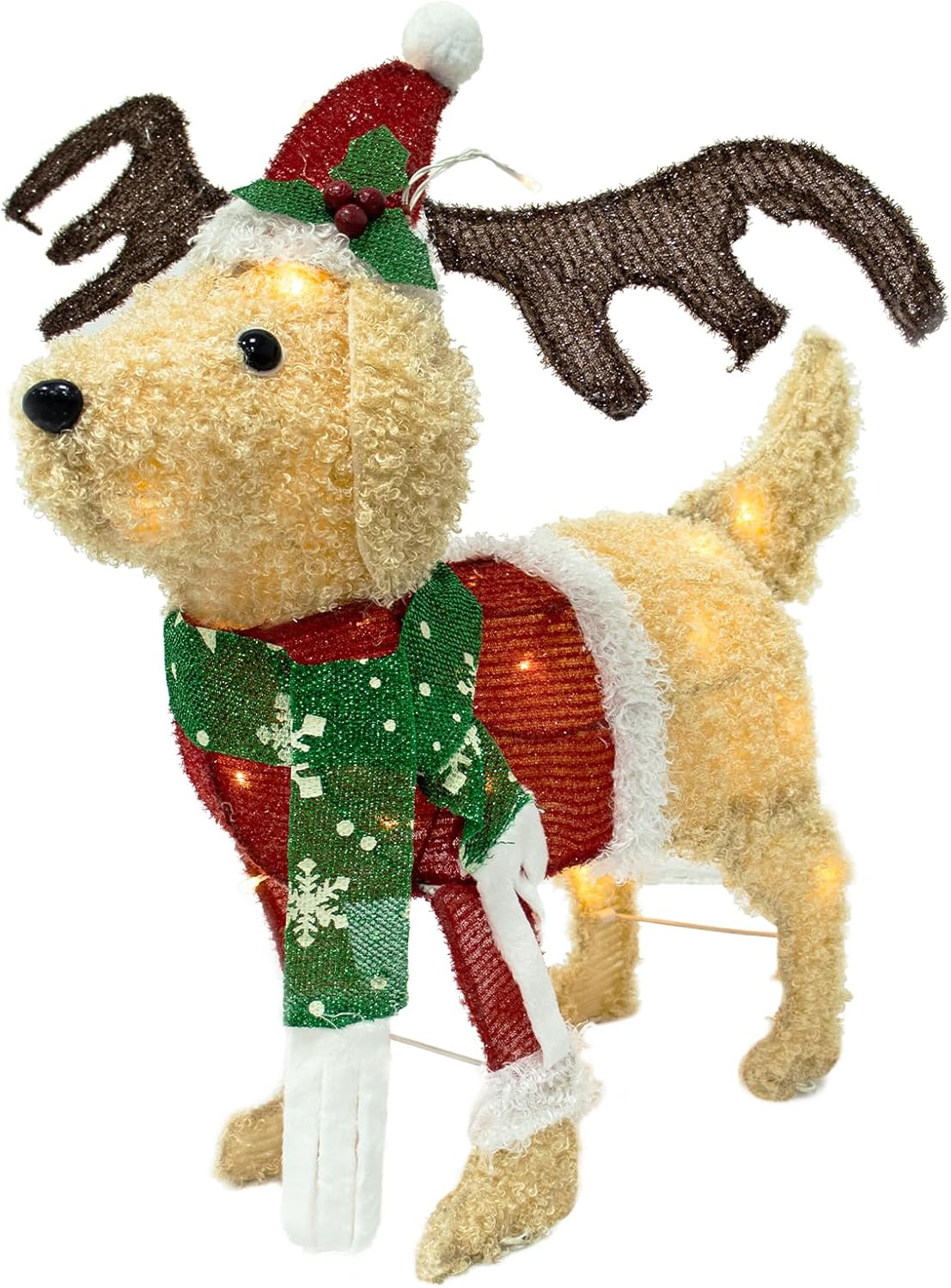 New One 23" Christmas Dog Decor, Prelit 35 LED Cute