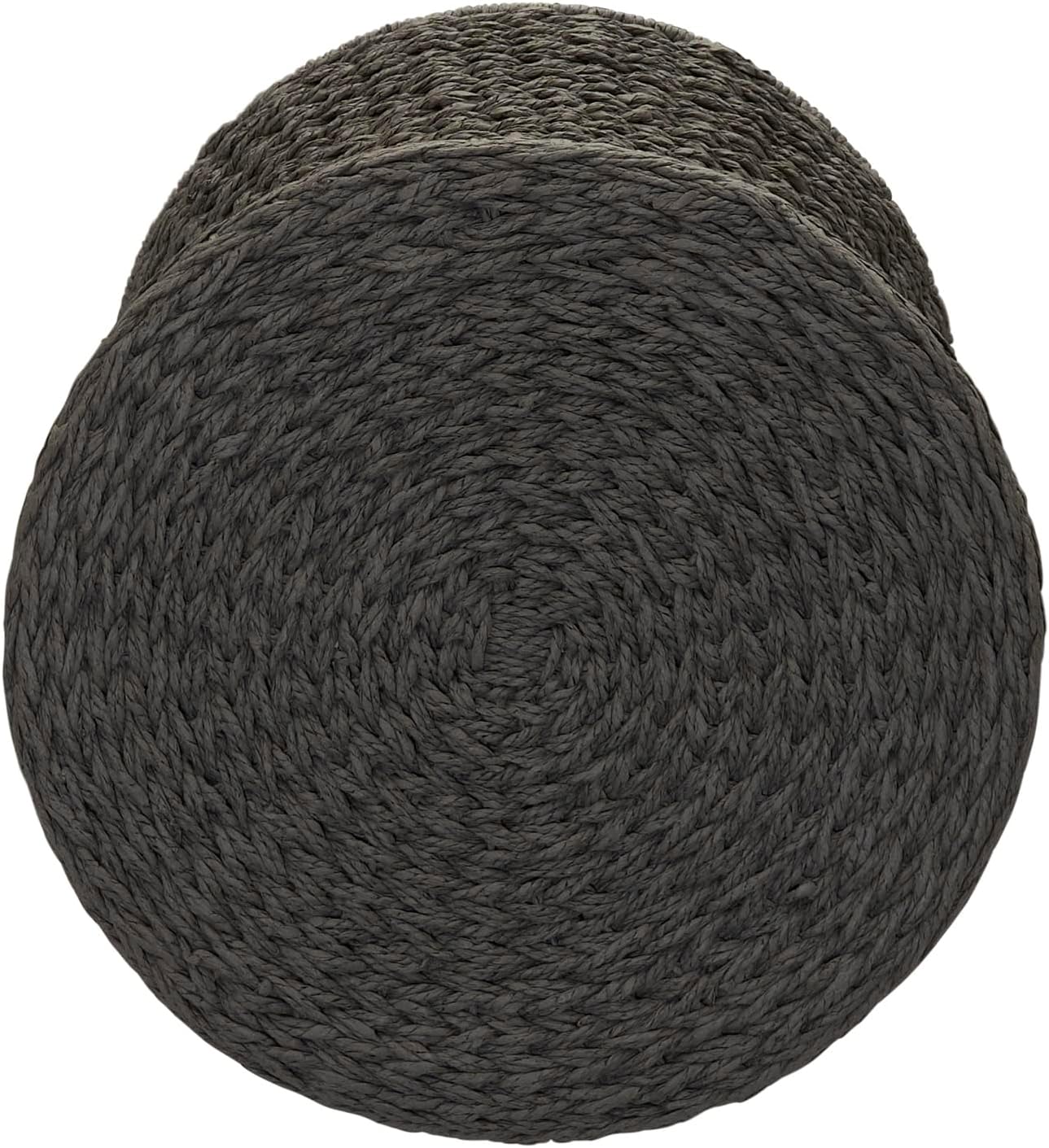 Household Essentials Handwoven Paper Rope Stool with Hourglass Shape, Gray