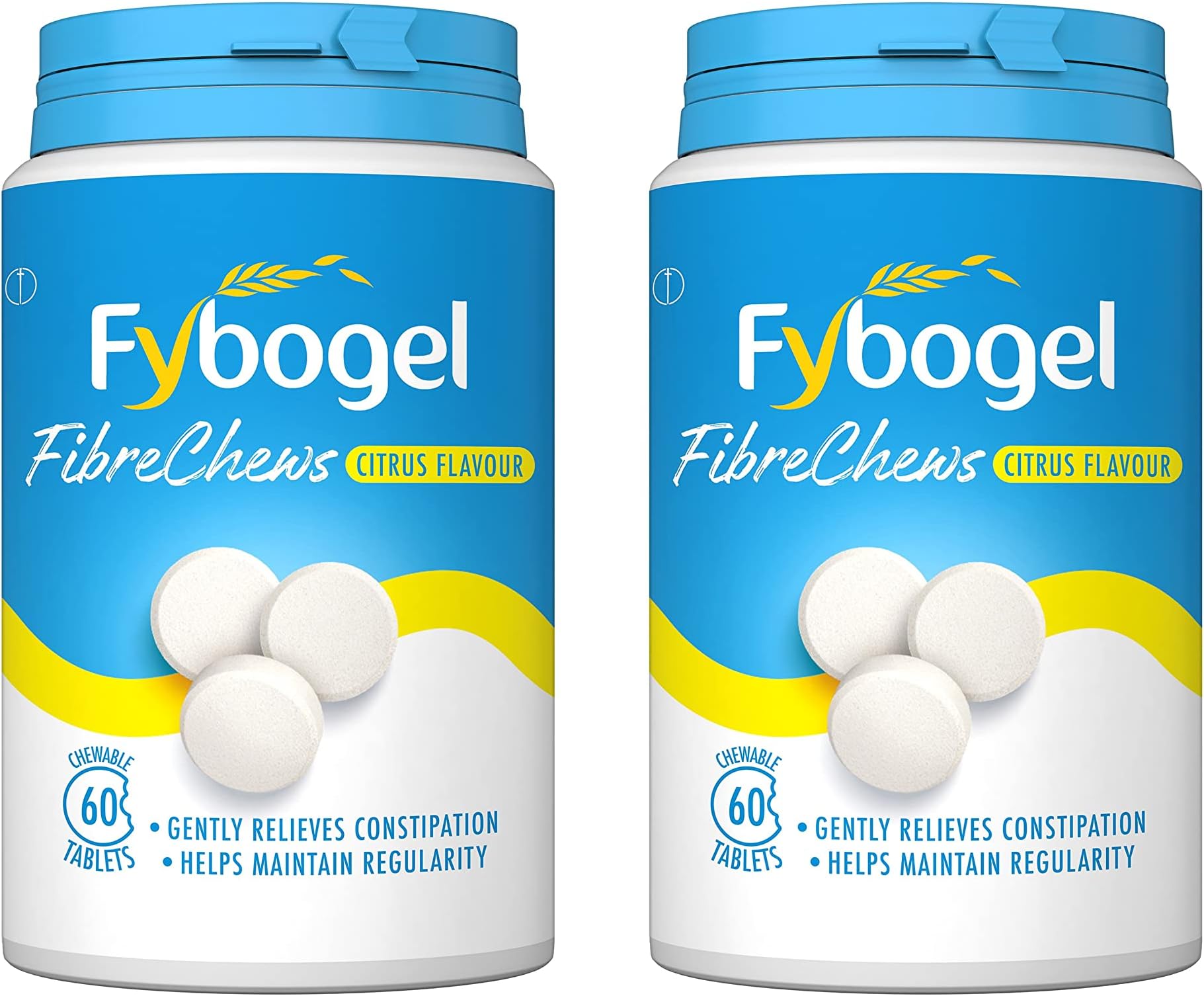 Fibre Chews Citrus Flavour, 120 Count (2 Packs of 60) - Relieves Constipation, Supports Digestive Health, Promotes Regularity, Convenient and Tasty Daily Supplement