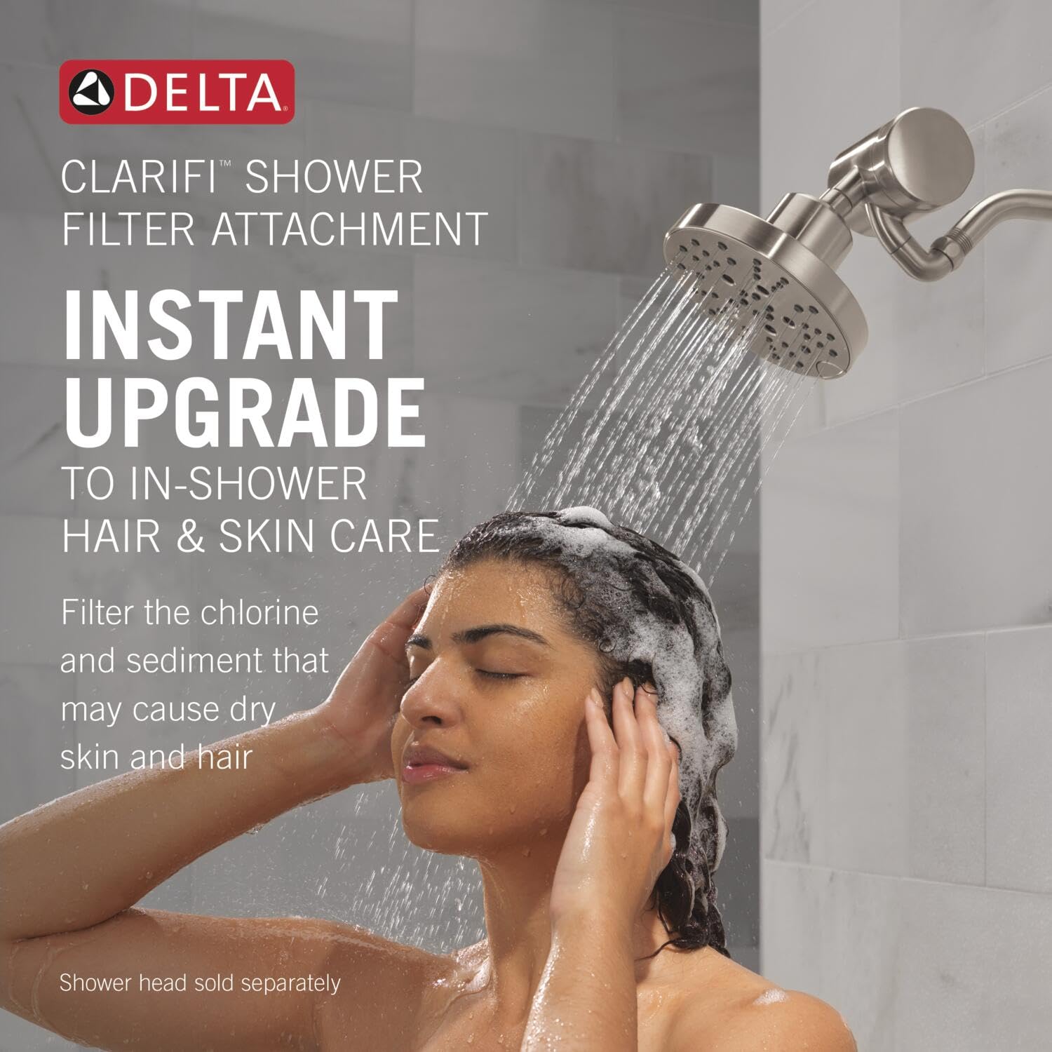 Delta Faucet Clarifi - Accesorio de filtro de ducha premium con filtro, filtro de ducha de agua dura, filtro de cabezal de ducha, cromado 5SF100