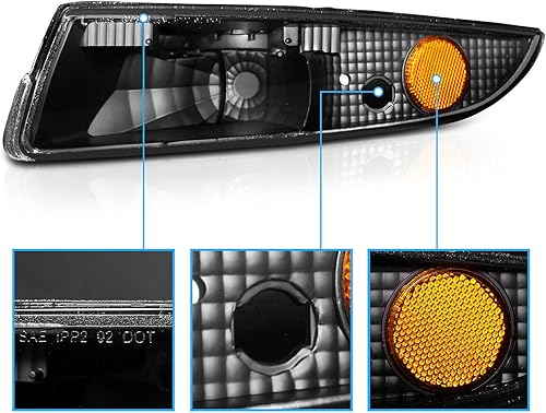 Miniatura 3 de AmeriLite Luces de parachoques Euro Black Amber para Chevy Camaro - lado del pasajero y del conductor