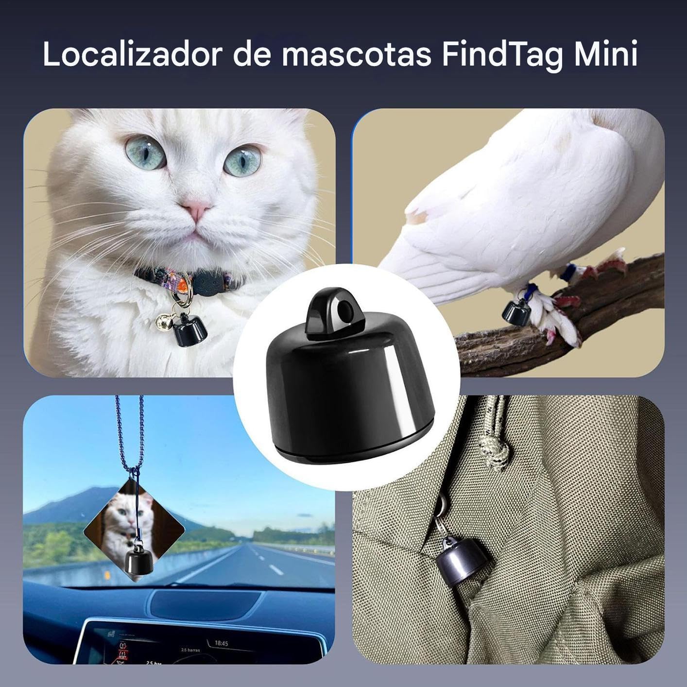 Localizador para Mascotas Perros - Localizador de Llaves de Coche,Fácil Instalación Dispositivo Seguimiento Mascotas, Inteligente para Mochila Bicicleta Llaves de Gato