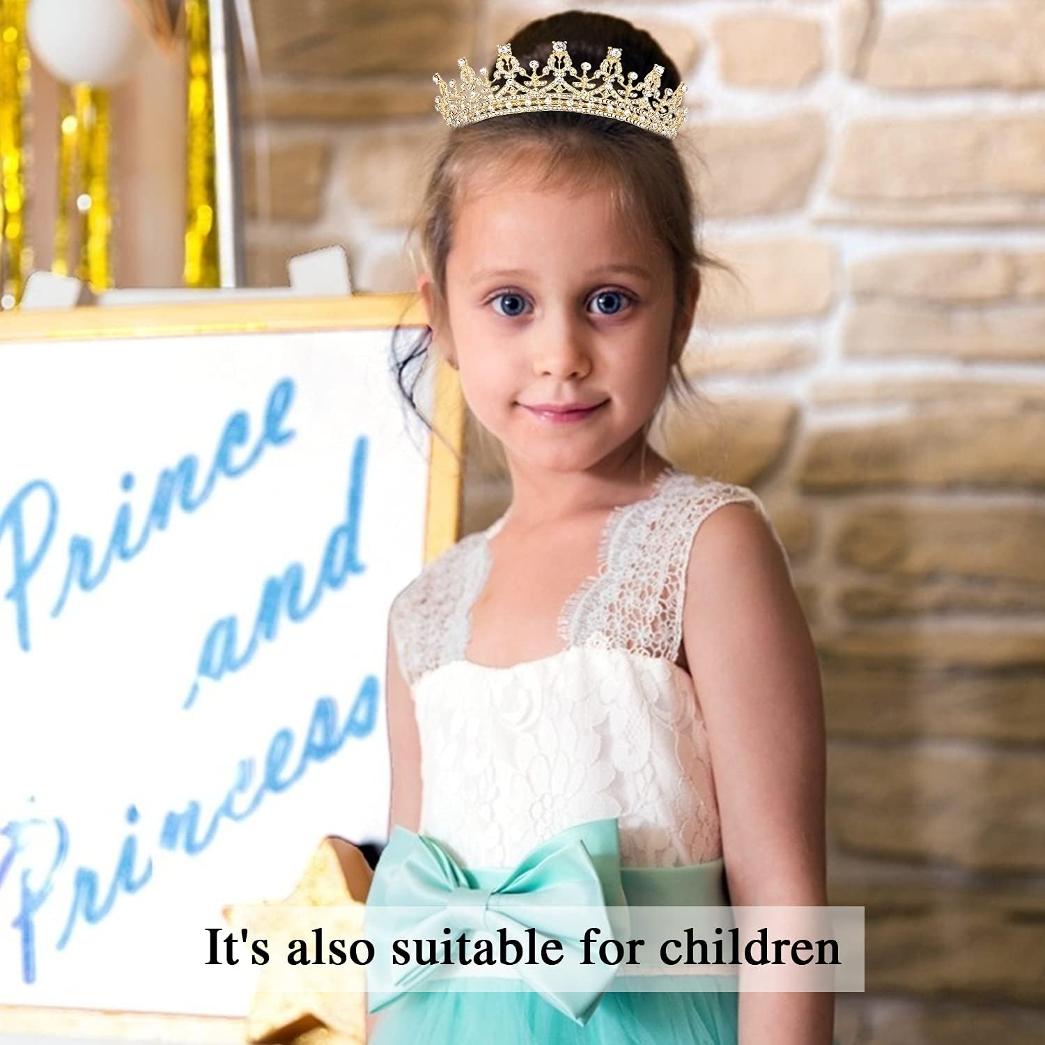 COCIDE Tiara and Crown Set - Women's Rhinestone Headband, Girls' Birthday Sash, Crystal Hair Accessories, Cake Toppers - Image 4