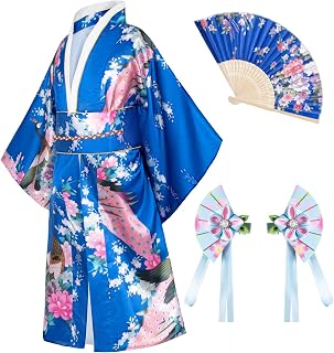 Japanese Traditional Dress Kimono Robe for Kids Girls Costume