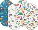 4 Pack Baby Boy Crib Sheets Set Soft Fitted Construction Truck or Dinosaur Theme Baby Boy Mattress Covers Breathable Toddler Sheets for Infant or Newborn Boys (Construction, Crib Sheets)