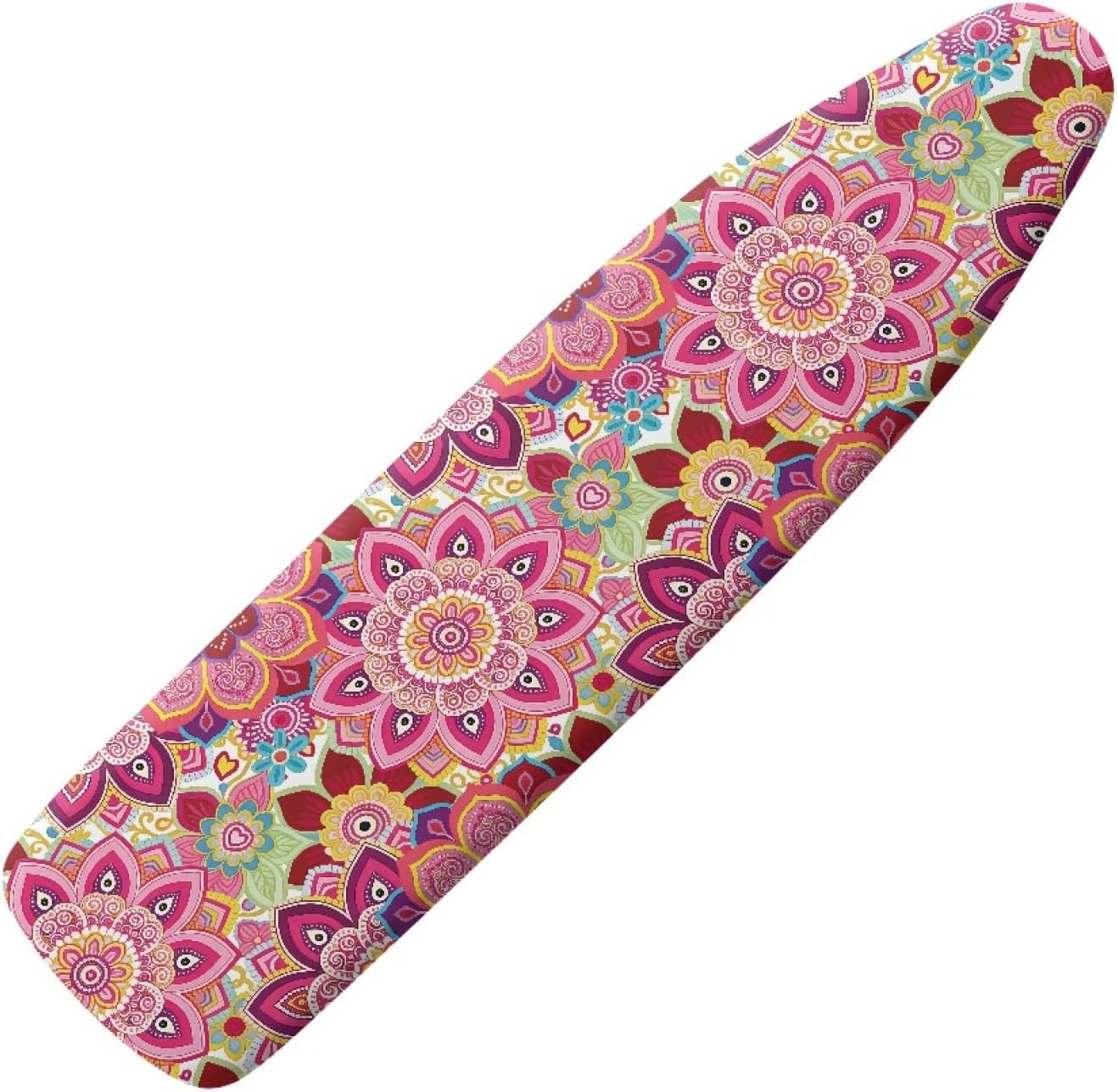 Flowers Ironing Board Cover,16"x55" Standard Ironing Board Cover with Elastic Edge and Hook and Loop Fasteners, Scorch & Stain Resistant, Polyester Home Ironing Board Covers, Ink Flower Art