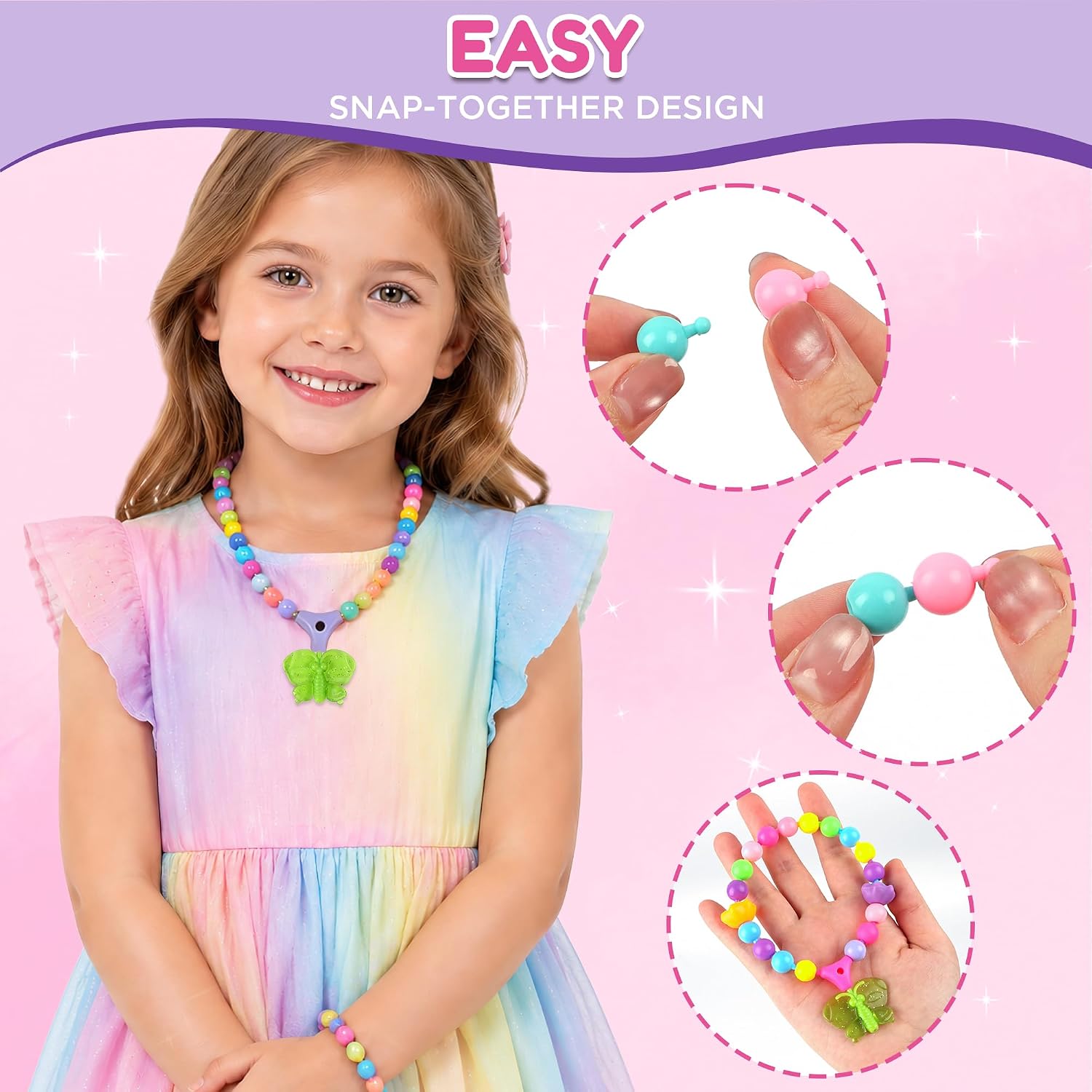 DPAPDI Snap Pop Beads Jewelry Kit for Girls