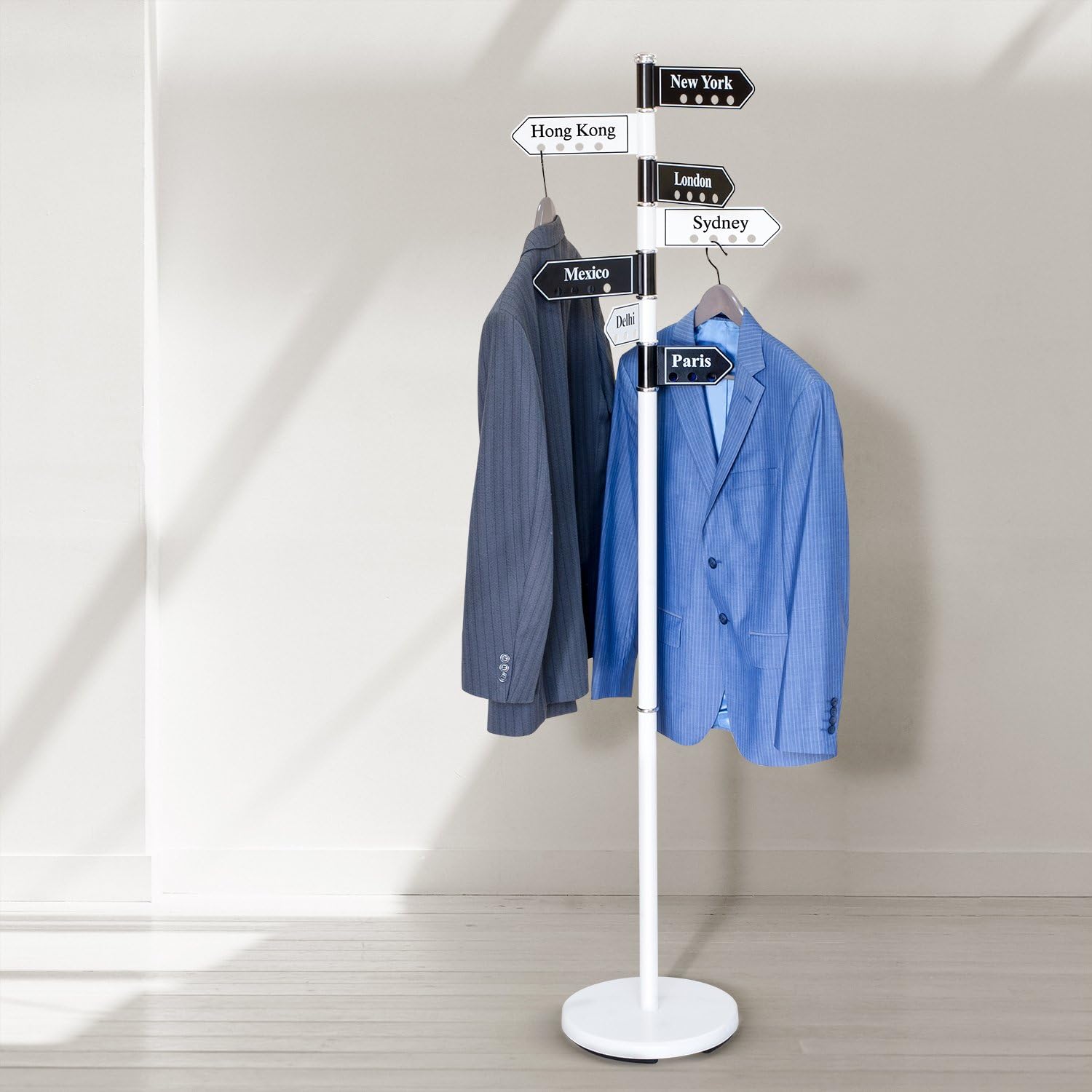 Tatkraft Karta Clothes Hanger Stand Crossroads Steel, Black and White, 43X28X173 cm