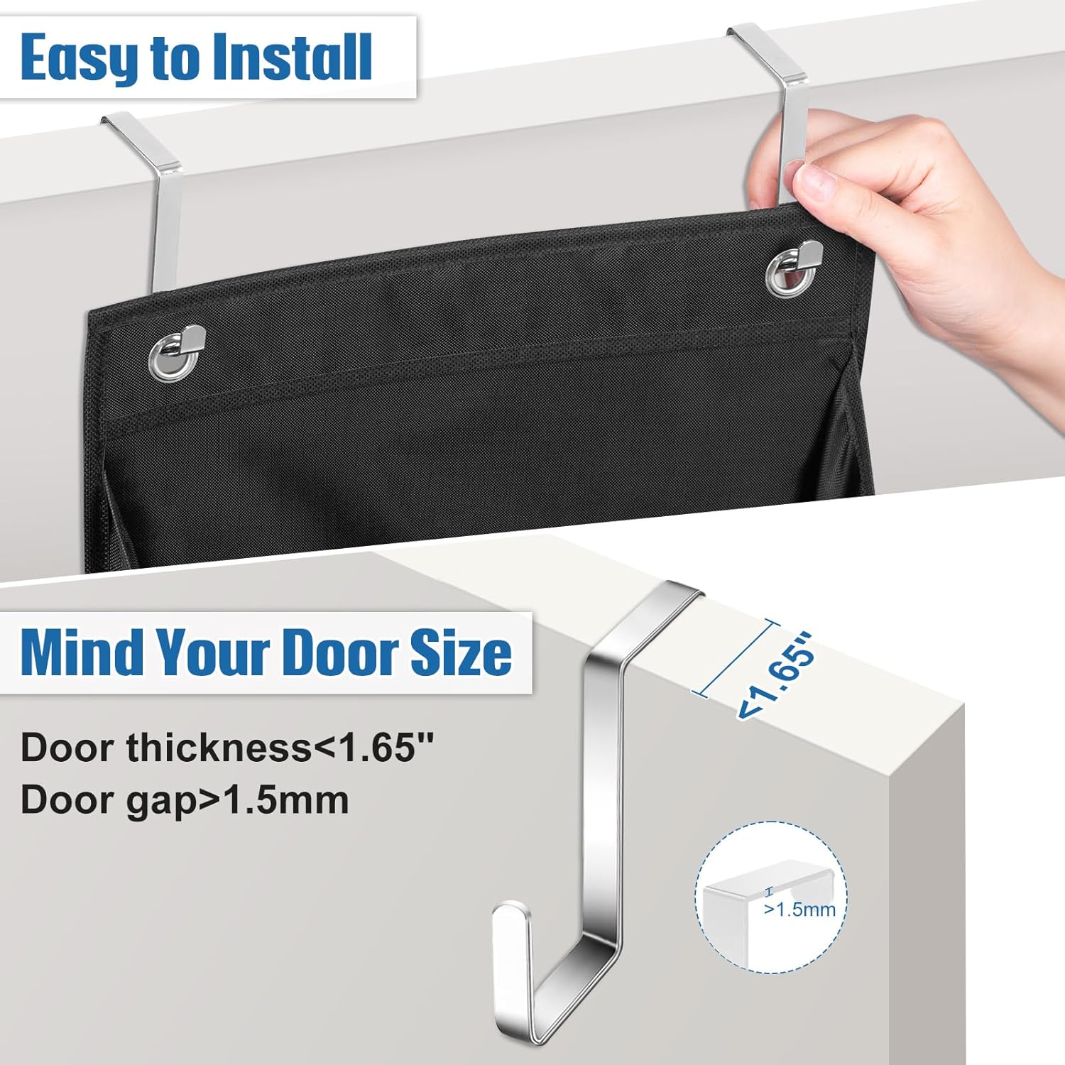 SLEEPING LAMB Stackable Hat Organzier for Baseball Caps and 2 Pack Narrow Over The Door Shoe Organizer with 8 Large Deep Pockets