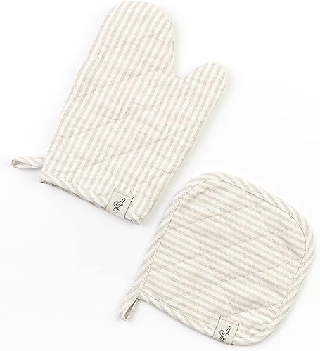 Milton & Goose Juego de guantes de horno de juego (2 unidades), accesorios de cocina para jugar, guantes de horno de simulación, comida de juego,