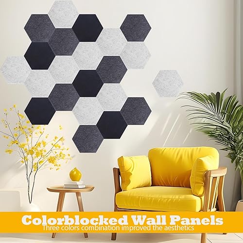 Miniatura 2 de Paquete de 12 paneles acústicos insonorizados, paneles acústicos de alta densidad que absorben el sonido con paneles autoadhesivos a prueba de