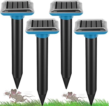 Mole Fly Catcher,Solar Repellent for Moles,Sonic Mole Deterrent Devices,Ultrasonic Repellent for Gopherfor Outdoor Lawn Garden Yards Get Rid of Gophers,Mouse, Mole,Rats, Voles,Snakes and Rodents