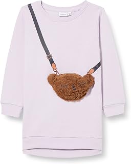 Name It Girl's Nmfregitta Sweat Tunic Bru Sweatshirt
