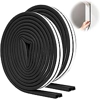 Vista 17 de SUNMON Burlete de 33 pies (10 m) tipo D, para impermeabilizar e insonoriza, hecho de espuma autoadhesiva, para puertas y ventanas (blanco)