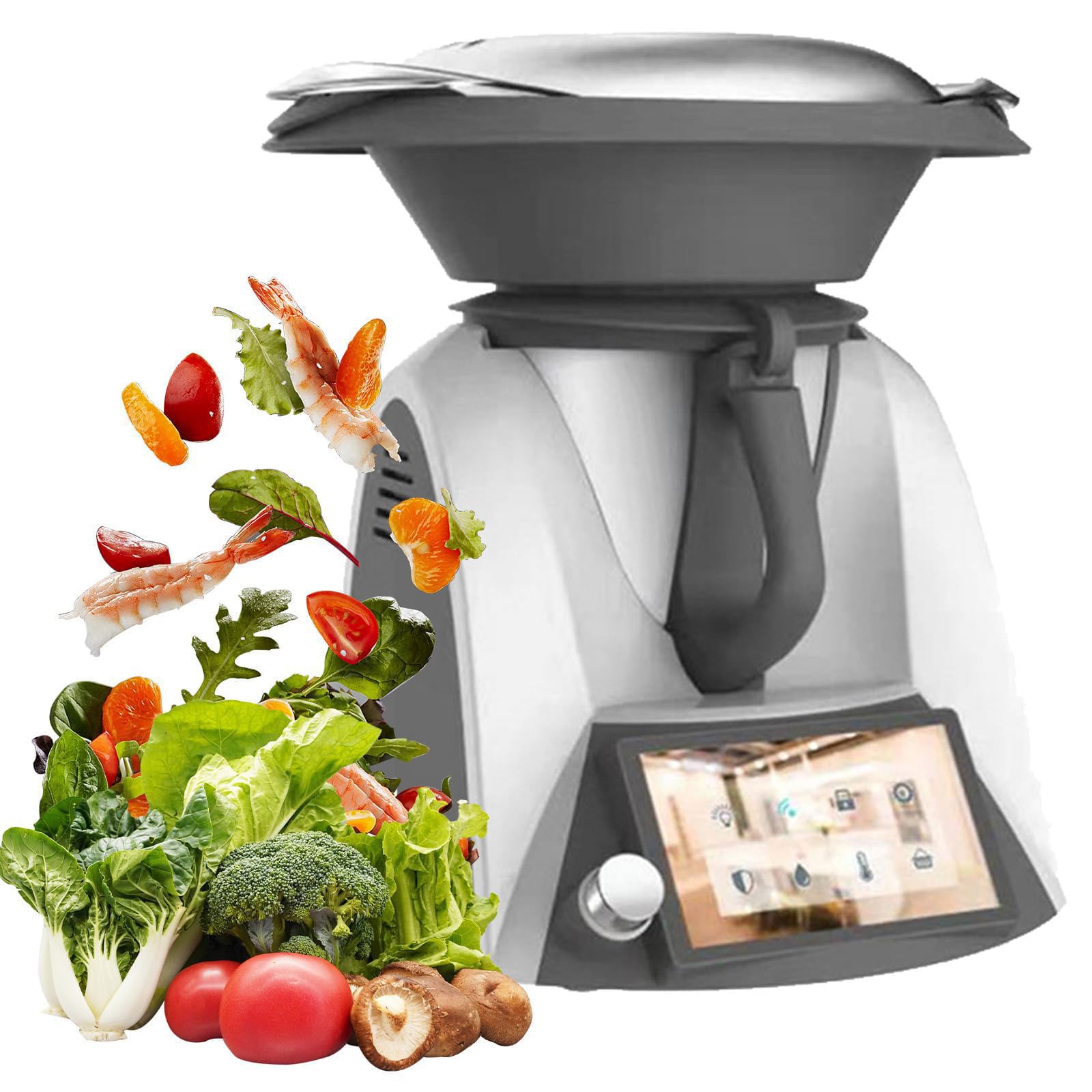 Robot de cocina eléctrico Thermomixer, pantalla TFT de 7 pulgadas, 35-11000 RPM, mezcla de 360° para freír y guisar, máquina de cocina versátil
