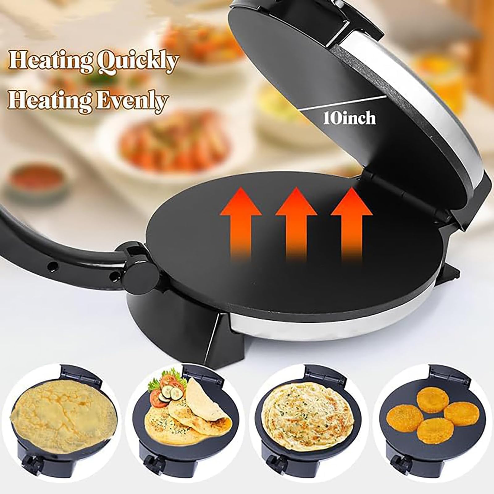 Macchina per Tortillas Elettrica 1500W, Piastra Doppia 25 cm