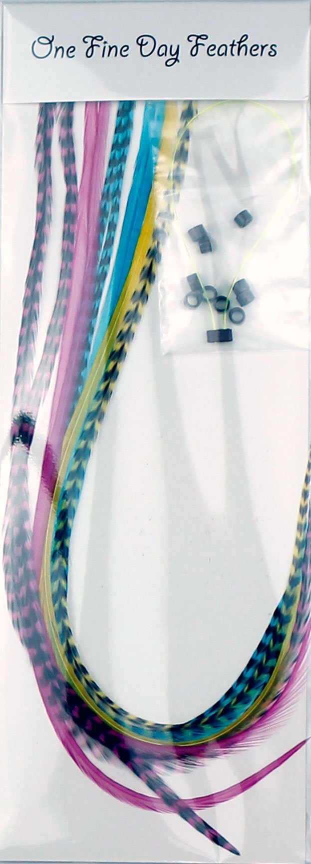 Extensions De Cheveux En Vraies Plumes + anneaux: Candy (10 plumes)