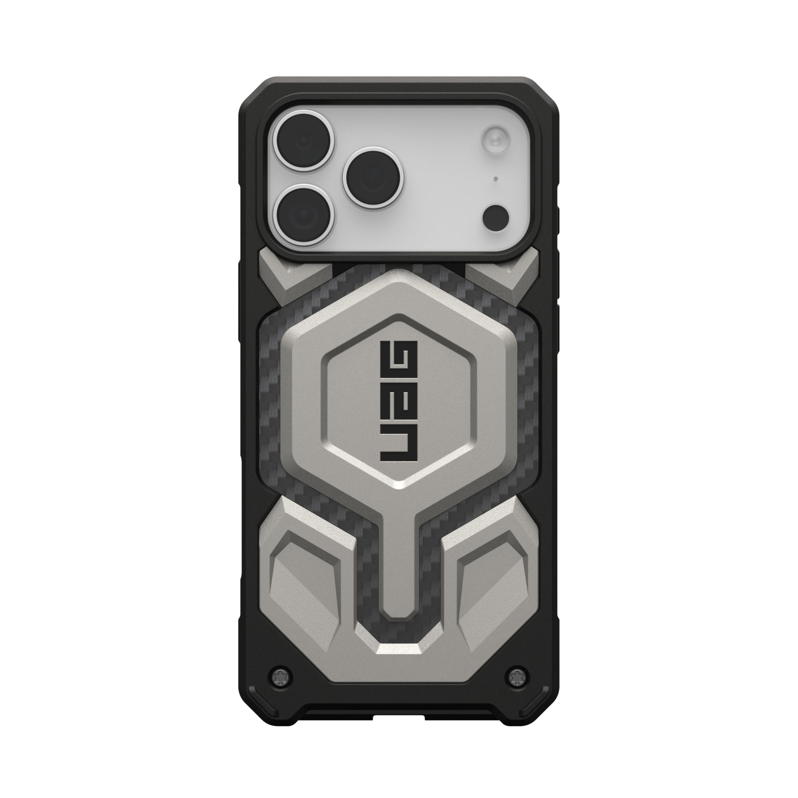 Urban Armor Gear Monarch Pro Case compatibile con Apple iPhone 17 Pro Max Custodia (Ricarica wireless/magnetica, Protezione a 5 strati) titanio