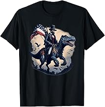 Abe Lincoln Riding Dinosaur American Patriotic Funny T-Shirt