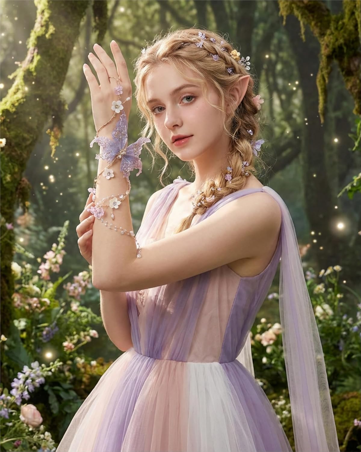FRESHME 1Pc Renaissance Costume Fairy Accessories Butterfly Arm Wrap image 4