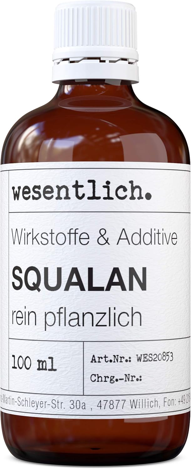 wesentlich. Squalan olie 100 ml | pure verzorging voor gezicht en lichaam | effectieve werkzame stof in crème, serum of cleanser