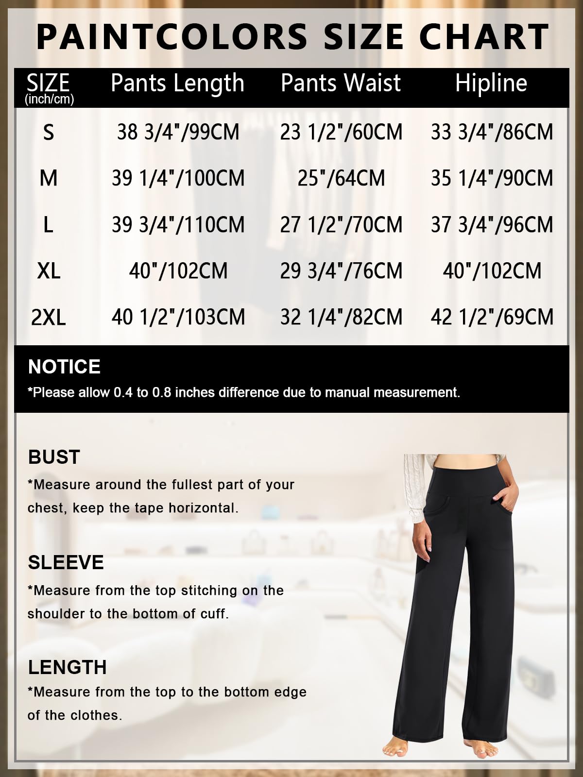 Paintcolors Women's Fleece Lined Joggers Pants Winter Warm Athletic Sweatpants Thermal Pants with Pockets Hiking Running Yoga -Black_t08 L