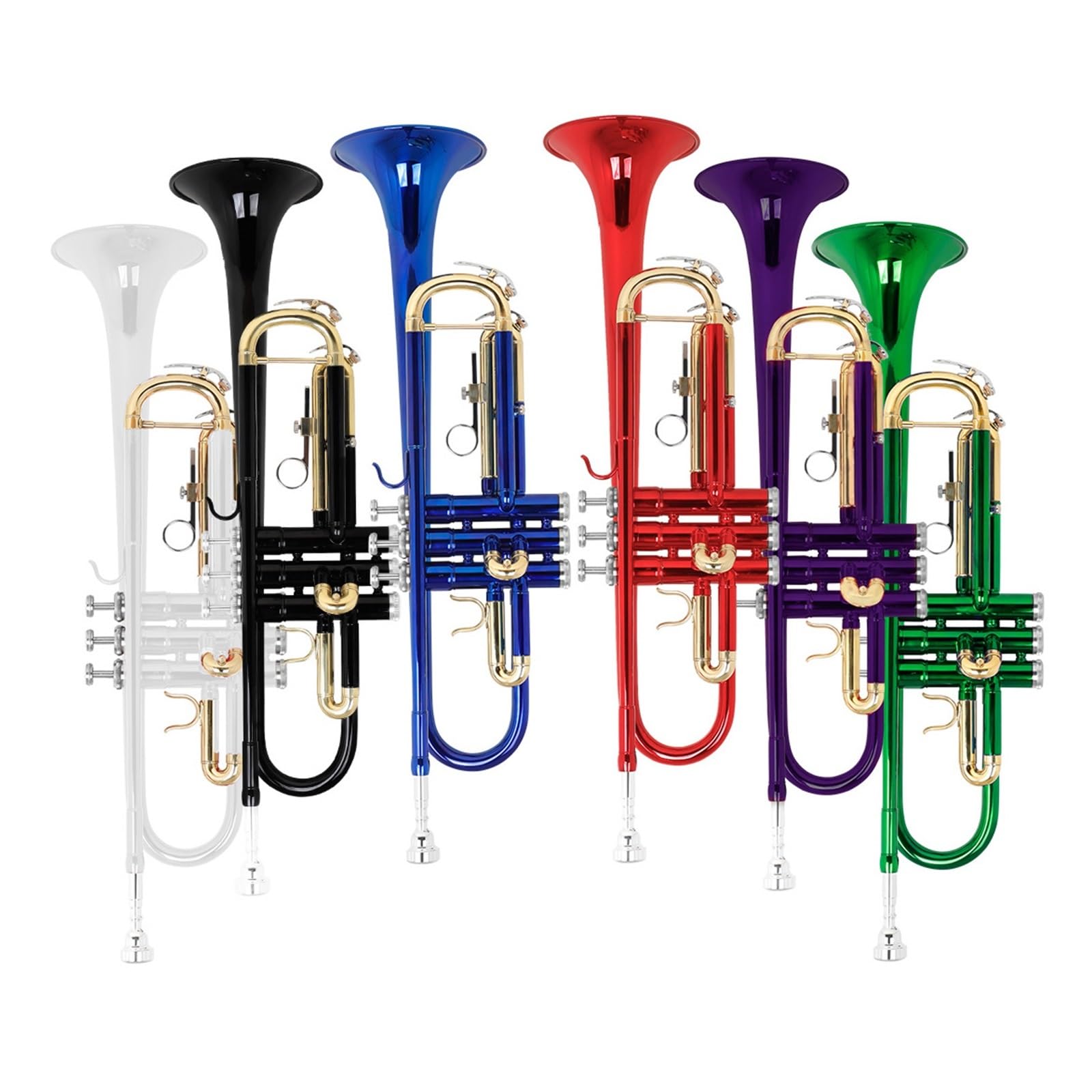 Instrumento De Trompeta Estándar Trompeta Si Bemol Profesional Principiante Adulto Tocando Instrumento De Viento Metal(Black)