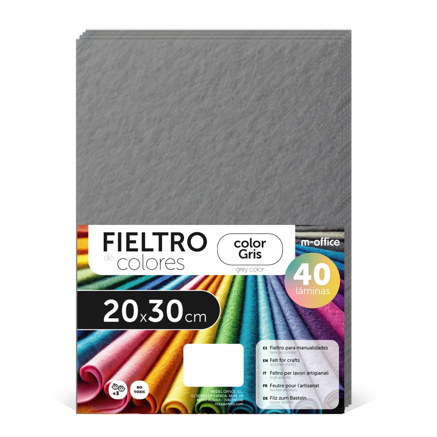 Fieltro para Manualidades, Fieltro de Colores, Suave y Flexible, Material para Costura, Telas Patchwork, Ideal para proyectos DIY, artesanía o decoración, 20x30cm - m-office (rojo, 10 uds) — view 184