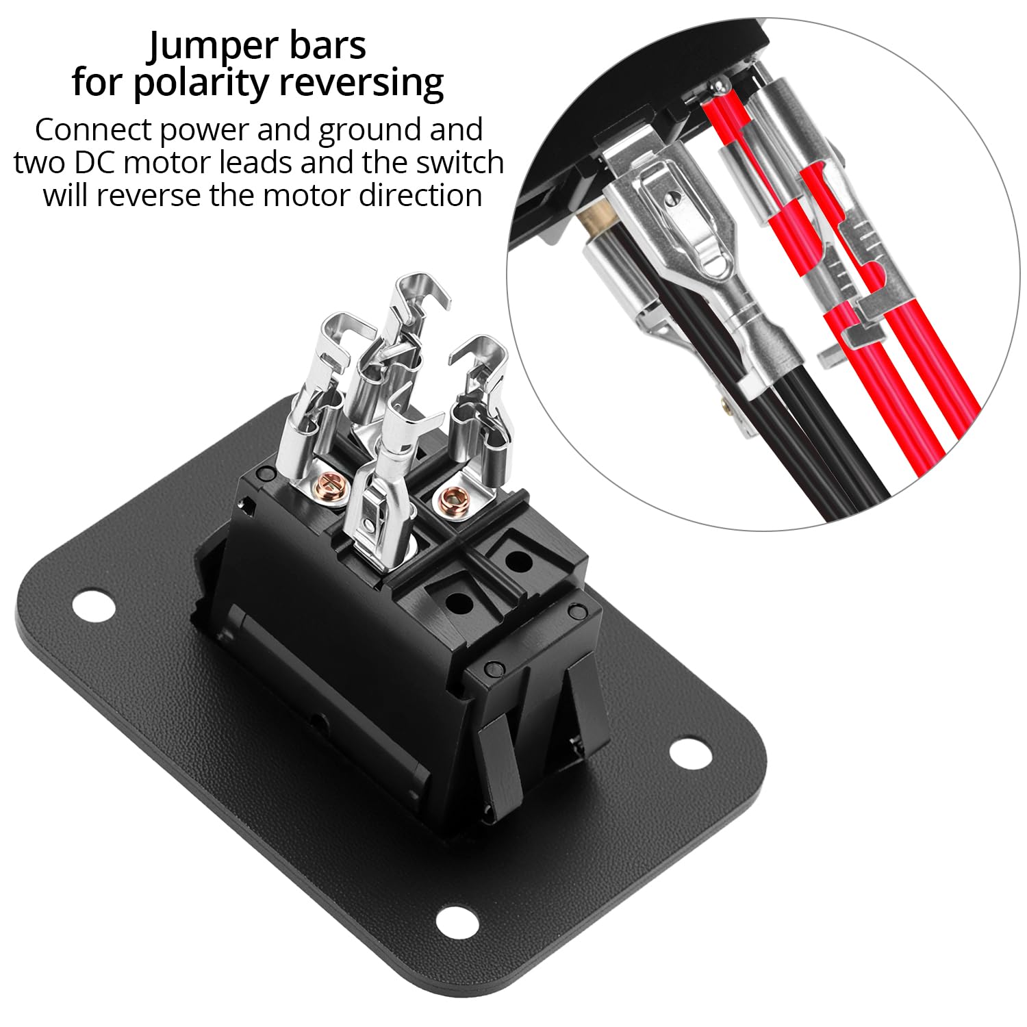 QWORK® Interruptor de 4 polos ON/OFF 12V 20A DPDT, panel con interruptor de palanca, para autocaravanas, remolques, barcos