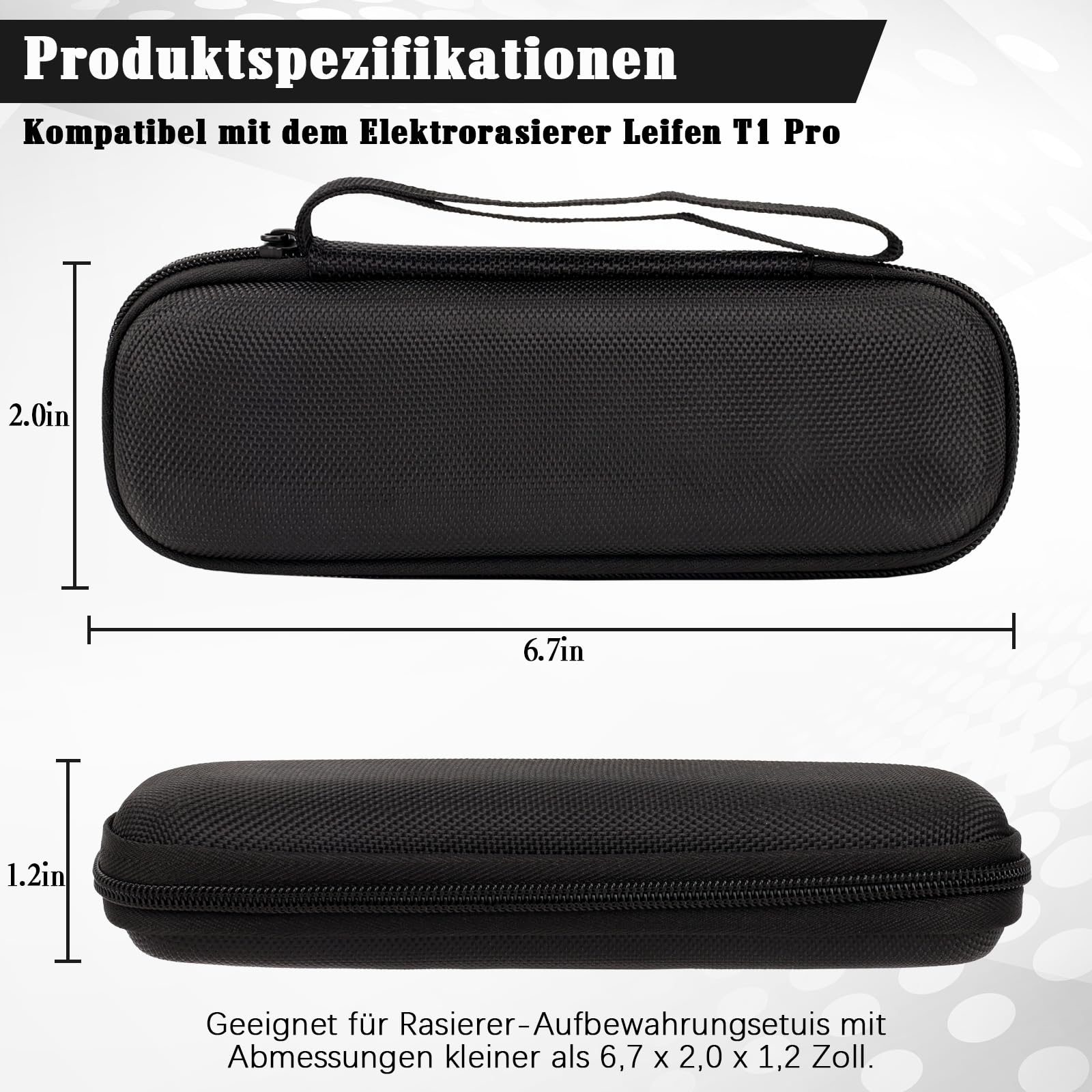 Etui ochronne na golarkę elektryczną Laifen T1 Pro, twarde etui do wersji krótkiej i długiej brody, odporne na uderzenia, wodoodporne i odporne na zarysowania (czarne)